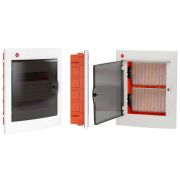 Щиток встраиваемый с дверцей 24 модуля IP41 белый, с монтажными платами (RB24B4NWD) Щиток мультимедийный встраиваемый, с монтажными платами